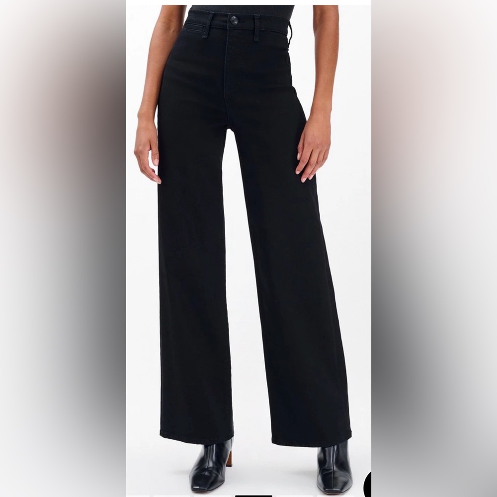 Hadley Wide-Leg Jeans Epic in Black 29‎ raw hem